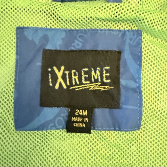 Kids Blue Camouflage Raincoat with Green Accents - Picture 5 of 5